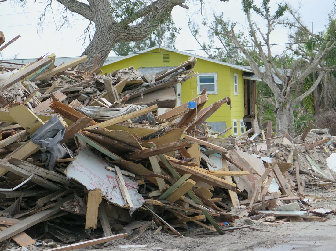 Hurricane damaged home in Florida
