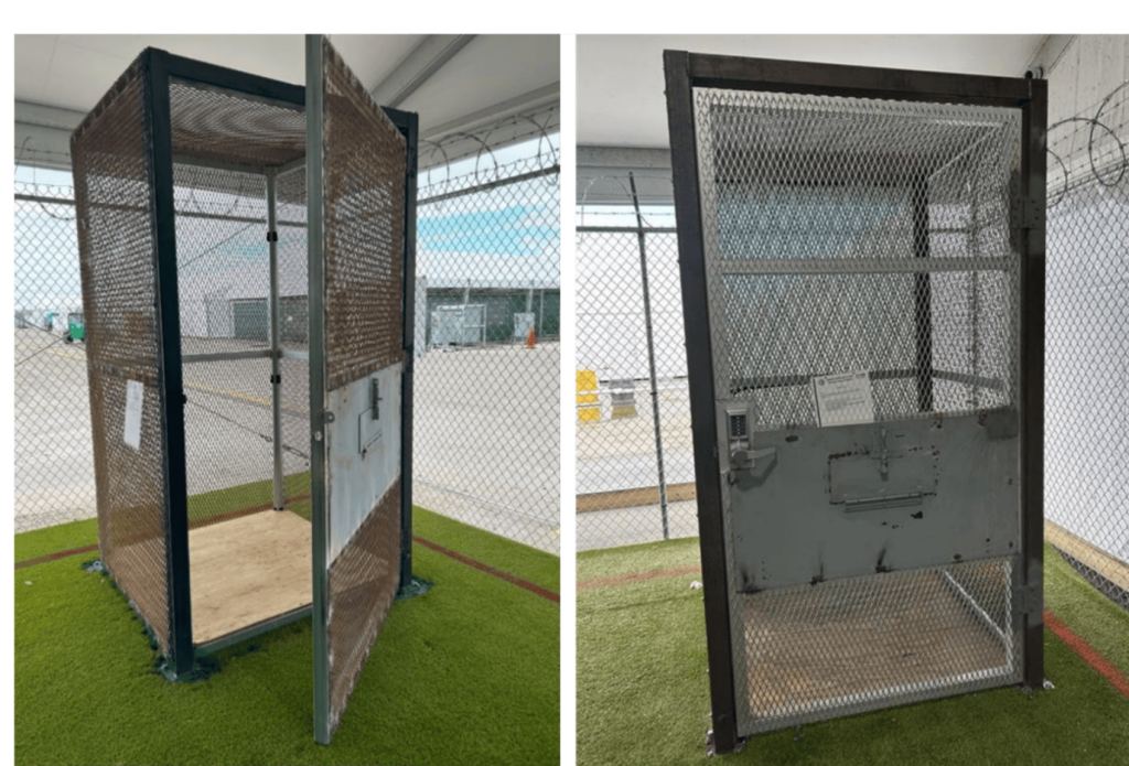 Cages at the Florida detention center knows as 'Alligator Alcatraz"